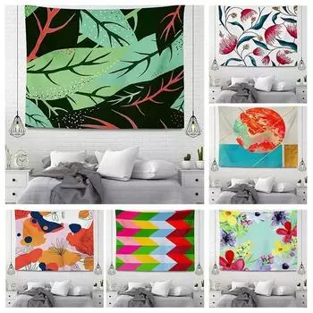 Простой цветочный гобелен с рисунком из мультфильма, домашний настенный декор, гобелен для офиса, гостиной, гобелен 100x75cm