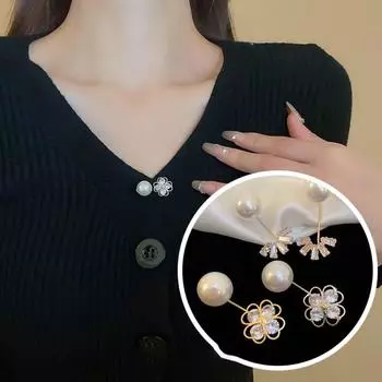 Простой цветок, циркон, жемчуг, брошь, модный цветок, корсаж, значки безопасности, булавки, аксессуары для одежды style 2