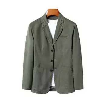 Простой деловой повседневный костюм мужской весенне-осенний хлопковый маленький костюм повседневный одинарный костюм свободный деловой пиджак большого размера для мужчин M