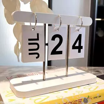 Простой деревянный перелистывающийся календарь для рабочего стола, спальня, кабинет, офис, украшение рабочего стола, реквизит для фотографий, вечный календарь, подарок