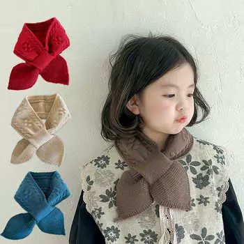 Простой детский шарф, сезонный детский шарф, детский шейный платок, теплая ветрозащитная вязаная вещь для мужчин и женщин