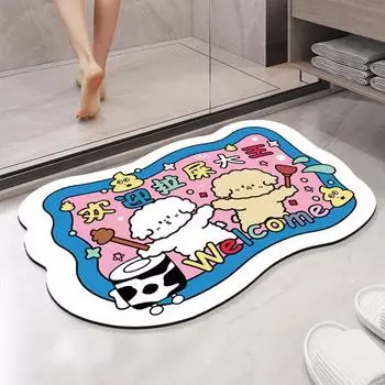 Простой диатомовый грязевой абсорбирующий коврик для ванной комнаты, туалетной двери, нескользящий коврик для домашнего туалета 40*60CM