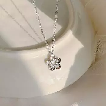 Простой дизайн, цепочка из пяти лепестков цветов на ключицу, целебное свежее, сладкое полое ожерелье с бриллиантами