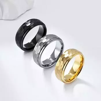 Простой дизайн, кольцо из карбида вольфрама для мужчин и женщин, свадебные украшения, золото, серебро, черное кольцо для пары 7#