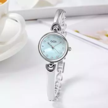 Простой дизайн, компактные и изысканные часы-браслет с круглым циферблатом, модная корейская версия, универсальные кварцевые студенческие часы