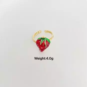 Простой дизайн маленькое кольцо с клубникой модное индивидуальное кольцо на палец милое маленькое кольцо с вишней для женщин