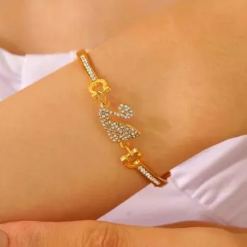 Простой дизайн Sense Swan Classic браслет-цепочка для женщин 1 pcs розового золота