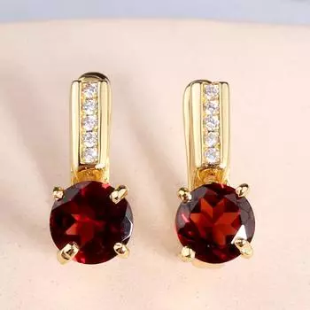 Простой дизайн, серьги из натурального красного мозамбикского граната, круглые 6 мм, стерлинговое серебро 925 пробы, изысканные украшения для женщин, хороший подарок S красный