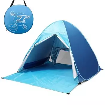 простой для 1 солнцезащитный козырек для занятий спортом в помещении, на открытом воздухе, на пляже, для кемпинга, УФ-защита, снаряжение для кемпинга Раскладная палатка, палатка, палатка с одним нажатием, палатка, одно касание, человек, синий