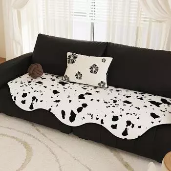 Простой и дышащий льняной коврик для дивана неправильной формы, нескользящий, против царапин, прямой чехол для дивана для гостиной, полотенце 90*90cm