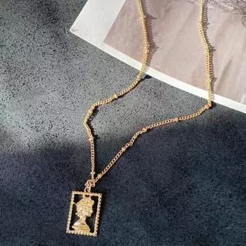 Простой и изысканный кулон, индивидуальное универсальное ожерелье, ожерелье с подвеской на ключице, женское ожерелье золотой
