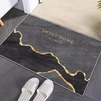 Простой и легкий роскошный впитывающий напольный коврик, нескользящий коврик для входной двери, легко ухаживать за чистотой и грязью, кристальный бархатный домашний напольный коврик 40 * 60cm