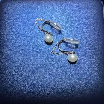 Простой и модный корпус из стерлингового серебра S925, защита от аллергии, советская модель из натурального пресноводного жемчуга, клипса для ушей, отделка, безухая пианистка золотистый