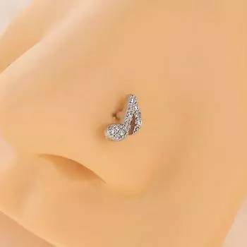 Простой и стильный гвоздь для носа из нержавеющей стали L-образный стержень из нержавеющей стали 316l с микровставкой из циркония, украшение для носа, легкая роскошь