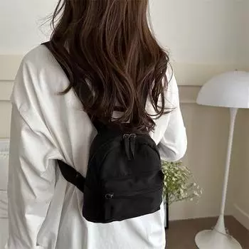 Простой и стильный рюкзак 2024 года, летняя новая корейская версия, небольшой рюкзак для пары, дорожный рюкзак для отдыха, большой емкости чёрный