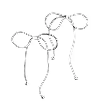 Простой и стильный серебряный цвет, висячие украшения для ушей, красивые серьги с бантом, украшение, элегантный висячий кулон для ушей, подвеска