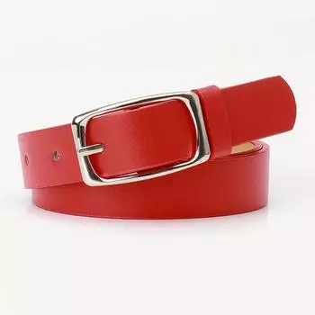 Простой и высококачественный женский ремень, модный тренд, пряжка, ремень для джинсов, ремень для женщин красный