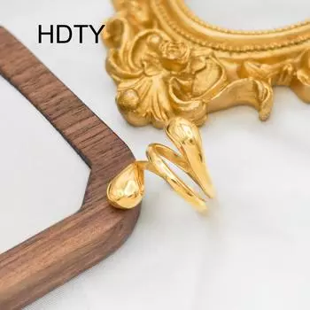 Простой индивидуальный дизайн нерегулярное парящее открывающееся кольцо 18-каратное золото титан сталь темперамент нишевое креативное кольцо Opening adjustable золотой