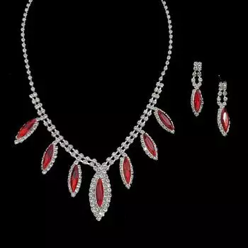 Простой классический комплект серег и ожерелья с драгоценными камнями, свадебные аксессуары, свадебное платье, аксессуары для вечернего платья, свадебные украшения