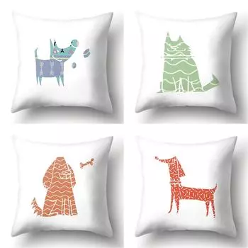 Простой клетчатый чехол для подушки с изображением жирафа, домашний мягкий автомобиль 40x40cm
