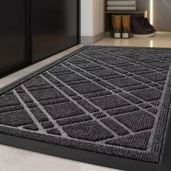 Простой коммерческий входной коврик из полиэстера и резины для пола, бытовой однотонный песочный скребок для удаления пыли, износостойкий ковер 40*60cm