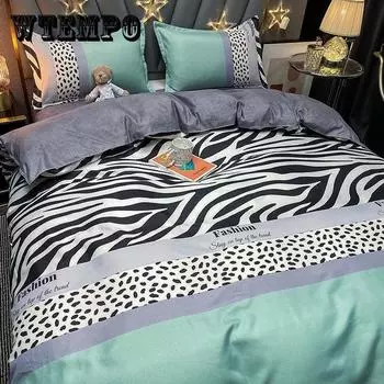 Простой комплект постельного белья из четырех предметов, одинарный, двойной, легкий, роскошный, модный, для домашнего студенческого общежития, постельные принадлежности Double