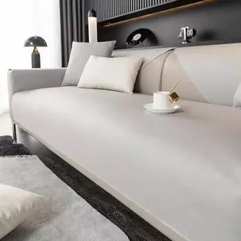 Простой коврик для дивана из искусственной коровьей кожи, однотонный, водонепроницаемый, устойчивый к царапинам от кошек, подушка для домашних животных, универсальный чехол для дивана на все времена года 1seater 70x70cm