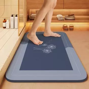 Простой коврик для ванной комнаты с диатомовой грязью, впитывающий нескользящий коврик для двери туалета, коврик для ног для умывальника 40 * 60cm