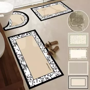 Простой коврик для ванной, впитывающие коврики для ванной, U-образная подставка для ног унитаза, нескользящий коврик для двери, коврик для ванной, коврик для душа