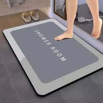 Простой коврик из диатомовой грязи для входной двери, устойчивый к грязи, может быть разрезан, нескользящий коврик для ванной комнаты, впитывающий коврик 40 * 60Cm