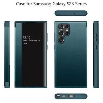 Простой кожаный чехол для Samsung Galaxy S23 S23plus S23ultra 5g, новый обновленный чехол для телефона Samsung S23 Ultra Plus, противоударный чехол For Galaxy S23 Ultra фиолетовый