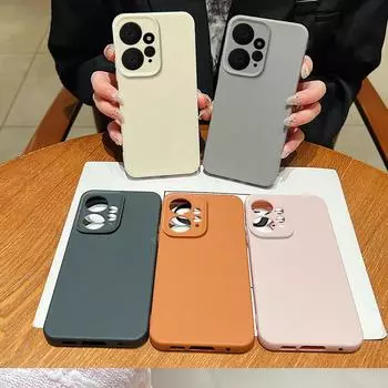 Простой кожаный текстурный мягкий чехол для телефона TPU для Xiaomi 13T Pro Poco X6 M6 Pro Redmi Note 14 Pro+ 13 12 11 однотонный тонкий матовый противоударный чехол Redmi Note 14 Pro 5G чёрный