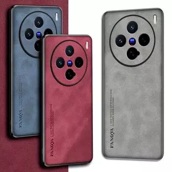 Простой кожаный удобный замшевый чехол для VIVO X200 Pro Mini X200 Pro X100 Ultra X100s Pro X90 Pro + Мягкая защитная крышка объектива VIVO X200 Pro Mini чёрный