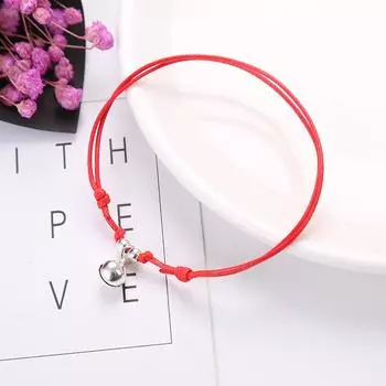 Простой красный веревочный колокольчик на щиколотку, персонализированный мужской и женский парный браслет на щиколотку, плетеный браслет на щиколотку красный