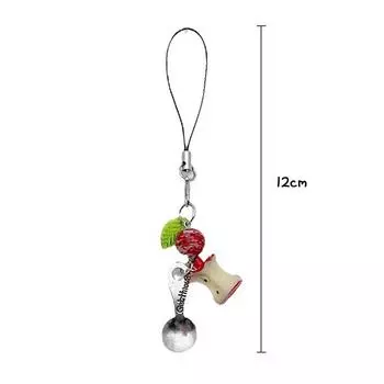 Простой креативный мультяшный фрукт сердцевина ложка кулон телефон ремни брелок для ключей для женщин мужчин сумки украшения аксессуары