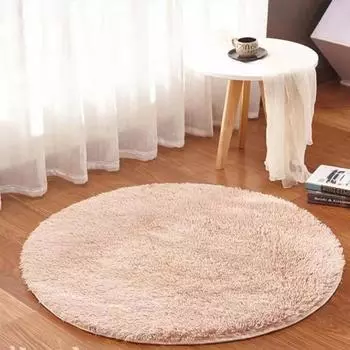 Простой круглый коврик для гостиной, спальни, ванной, двери, нескользящий толстый имитация кашемирового ковра, коврик для двери 80*80