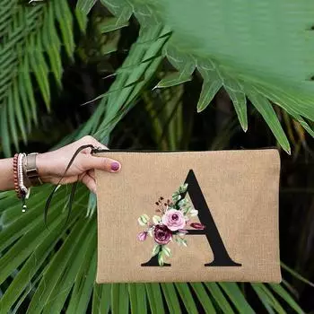 Простой льняной клатч на запястье, девичник, клатч, пляжный отдых, путешествия, органайзер, чехол, сумка для девичника, свадебный подарок