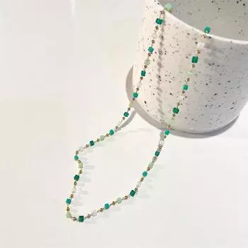 Простой лесной стиль свежий креативный универсальный японский и корейский сплайсинг контрастного цвета бисер нишевое легкое роскошное ожерелье