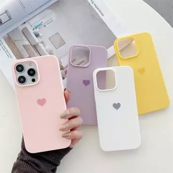 Чехол для телефона Makaron simple small love подходит для iPhone 16 15 14 13 12 11 Pro Max XS XR 7 8Plus 6S защитный чехол из жидкого силикона от падения iPhone 14 Pro Max белый