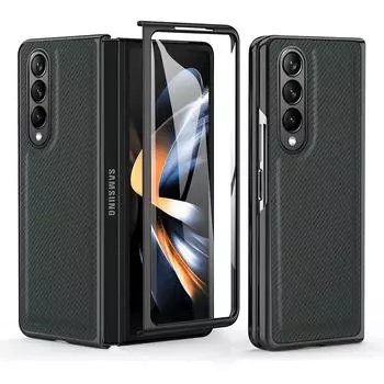 Простой матовый чехол из углеродного волокна для Samsung Galaxy Z Fold4 5g Fold 4 Fold3 Fold2 Fold 3 2, пленочный чехол из закаленного стекла для телефона for Samsung Z Fold 2 синий