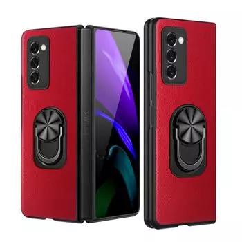 Простой матовый кожаный защитный чехол, складной чехол для Samsung Galaxy Z Fold 4 2 Fold4 Fold2 Fold3 5g Fold 3, противоударный чехол for Galaxy Z Fold 3 коричневый