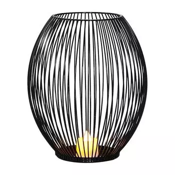 Простой металлический подсвечник, украшение, железная клетка, подсвечник, украшение для дома, свадьбы, столешницы M(315 X 180mm / 12.4 X 7.09in)