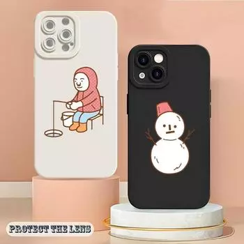 Простой милый чехол для телефона с рисунком вручную для Iphone 14 12 Pro 11 13 Max Mini X XS XR 7 8 Puls, мягкий силиконовый чехол с ангельскими глазками iPhone7