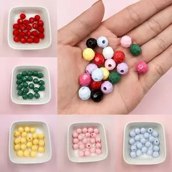 Простой модный акрил для изготовления ювелирных изделий, круглые 20 шт., ювелирные изделия ярких цветов, диско-шар, 10 мм, бусины, материалы из бисера, изысканные ювелирные изделия розовый