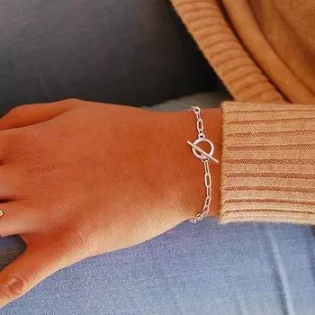 Простой модный браслет из нержавеющей стали с пряжкой Ot для женщин и девочек, универсальное гипоаллергенное ожерелье, ювелирные изделия, аксессуары, подарки A1