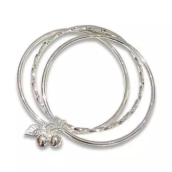 Простой Модный Браслет Легкий Роскошный Нишевый Дизайн Молодой Браслет Три Кольца Колокольчика Листья