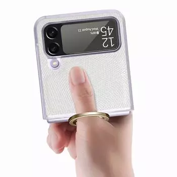 Простой модный чехол для телефона с кольцом на палец для Samsung Galaxy Z Flip4 5g Flip 4 Flip3 Flip 3, складной чехол для Samsung Flip4 for Samsung Z Flip 4 темно-фиолетового