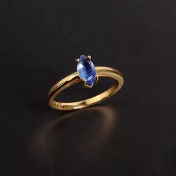 Простой модный дизайн, кольцо из стерлингового серебра с натуральным синим кианитом, элегантные загадочные синие драгоценные камни, изысканные украшения для женщин, подарок US RING SIZE:5# синий