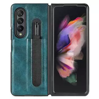 Простой модный кожаный складной чехол для Samsung Galaxy Z Fold 4 5g Fold4 Fold3 Fold 3, матовые аксессуары для телефонов, чехлы for samsung z fold 3 красный