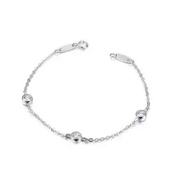 Простой модный маленький круглый браслет в корейском стиле, браслет из стерлингового серебра 925 пробы с украшением 925